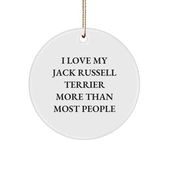 Funny Jack Russell Terrier Dog Circle Ornament Gifts for Christmas from Friends - Image 1