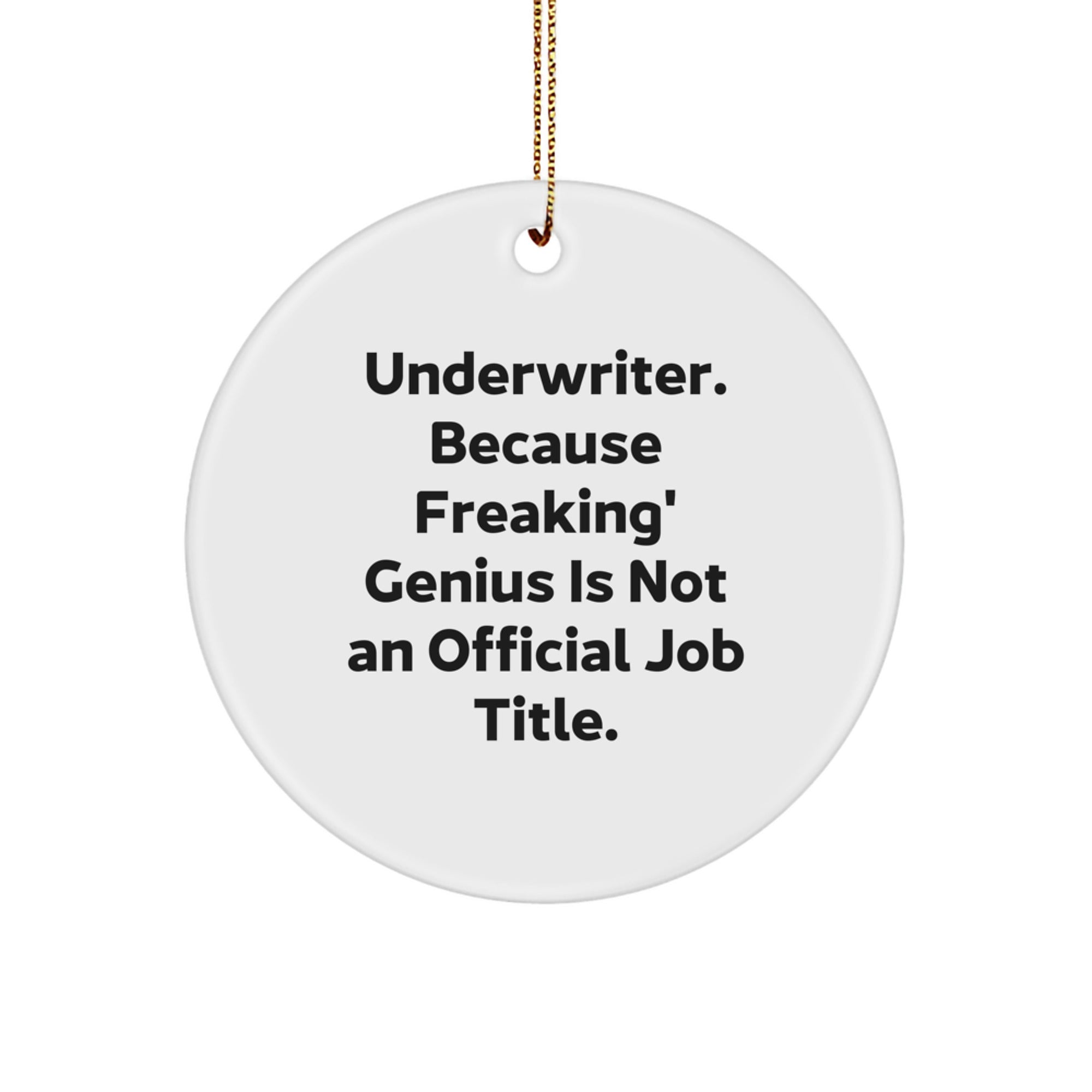 Underwriter genius Circle Ornament Gifts from Friends for Underwriter Colleagues - Image 1