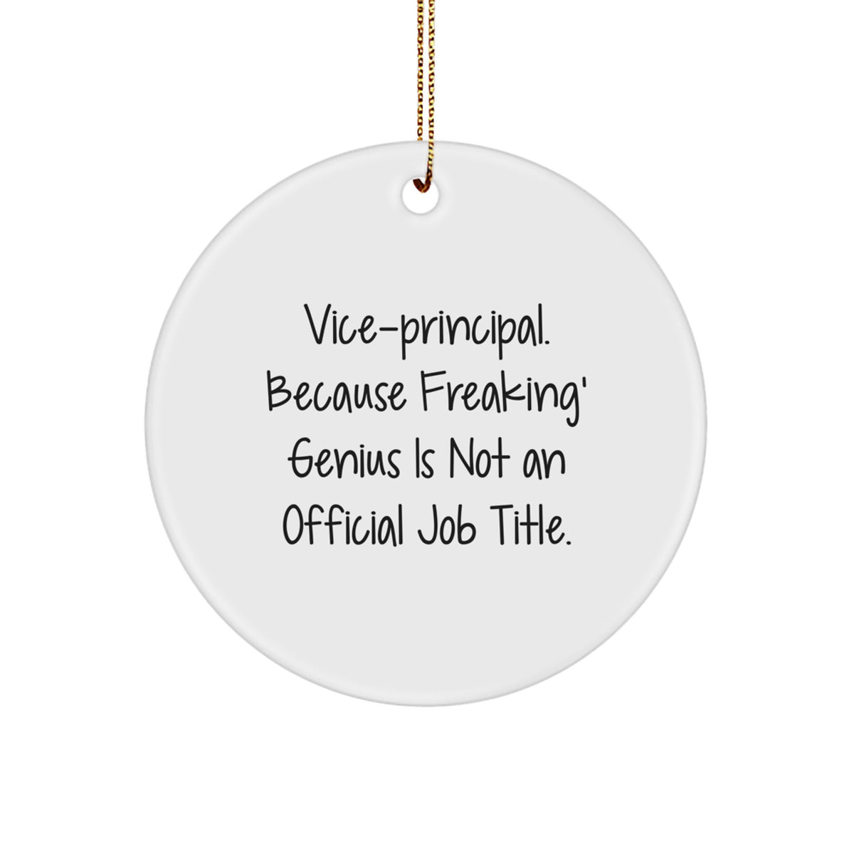 Funny Vice-principal Office Decor Gifts from Friends for Vice-principal Christmas Unique Ornaments Circle, Vice-principal genius Is Not Official Job Title, Gifts for Vice-principal - Image 1
