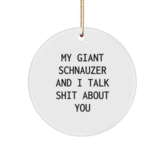 Funny Giant Schnauzer Dog Circle Ornaments for Men, Unique Christmas Unique Gifts from Friends, Coworkers, and Family to Giant Schnauzer Dog Owners - Image 1