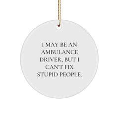 Funny Ambulance Driver Gifts from Men for Ambulance Driver Christmas Unique Ornaments - Image 1