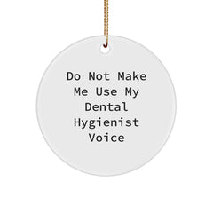 Funny Dental Hygienist Gifts from Friends or Family for Christmas Unique Circle Ornament - Image 1