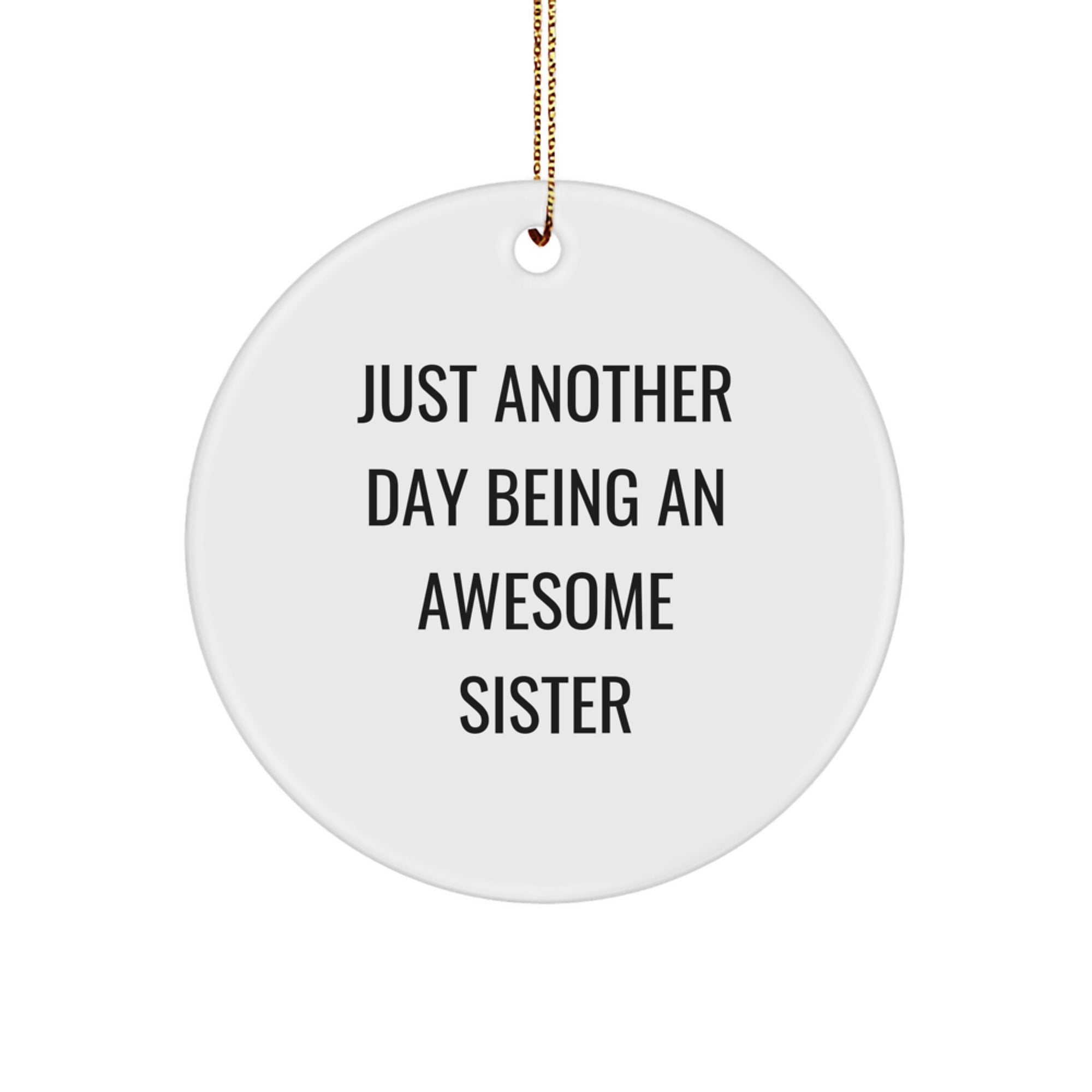 Funny Sister Circle Ornaments Gifts from Sister to Sister - Just Another Day Being An Awesome Sister - Image 1
