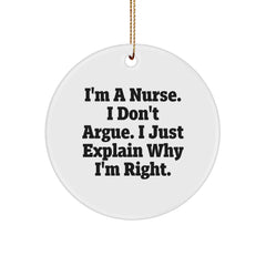 Funny Nurse Gifts from Family, Christmas Unique Ornament for Nurse Friends Coworkers - Image 1