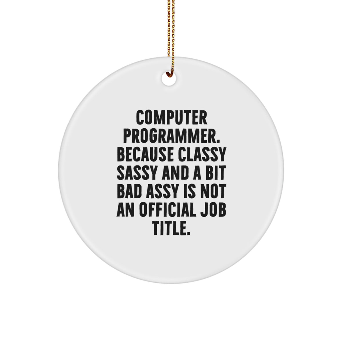 Funny Computer Programmer Circle Ornament, Gifts for Men, Computer Programmer Gifts, Christmas Unique Gifts from Friends, Humorous Quote - Image 1