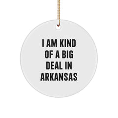 Funny Arkansas Gifts from Friends, I Am Kind Of A Prime Selection In Arkansas Christmas Circle Ornament for Family - Image 1