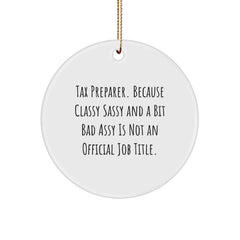Funny Tax Preparer Gifts from Friends Circle Ornament White Christmas Unique - Image 1