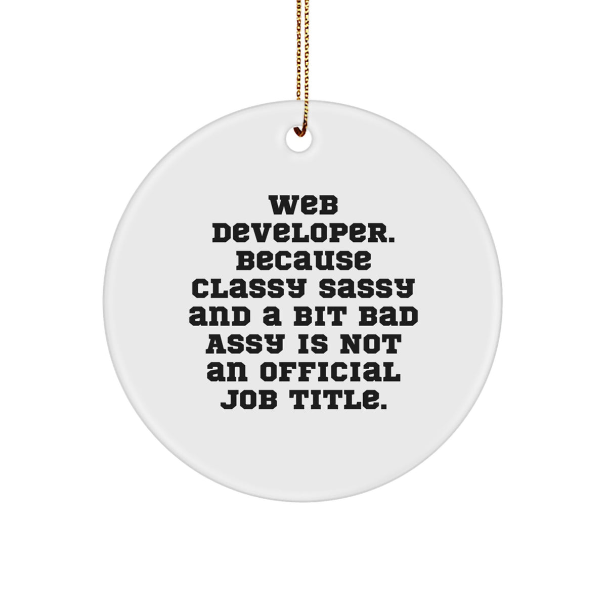 Funny Web Developer Gifts from Friends, Unique Circle Ornament for Men, Women, Coworkers, Christmas Unique Gifts - Image 1