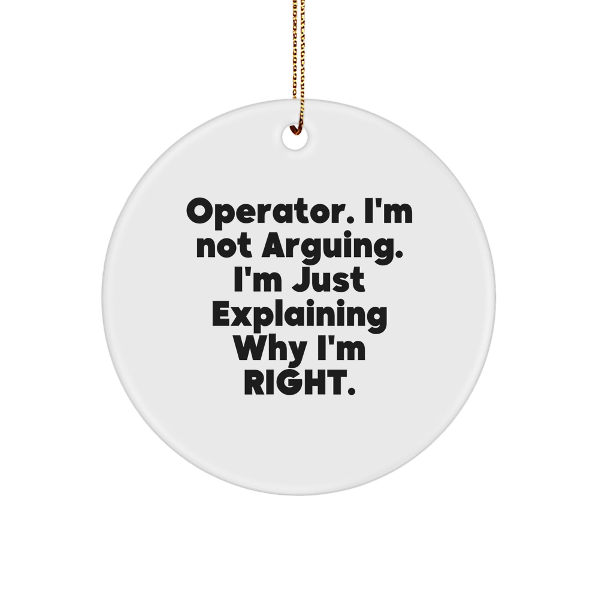 Funny Operator Christmas Circle Ornament Gifts from Friends for Family - Image 1