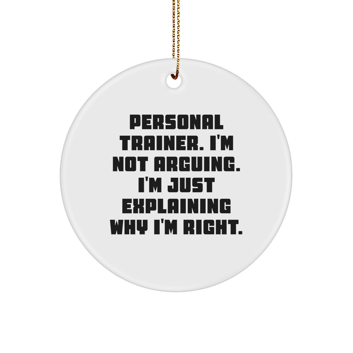Funny Personal Trainer Gifts from Men for Friends and Family, Personal Trainer Circle Ornament for Christmas Unique Gifts - Image 1