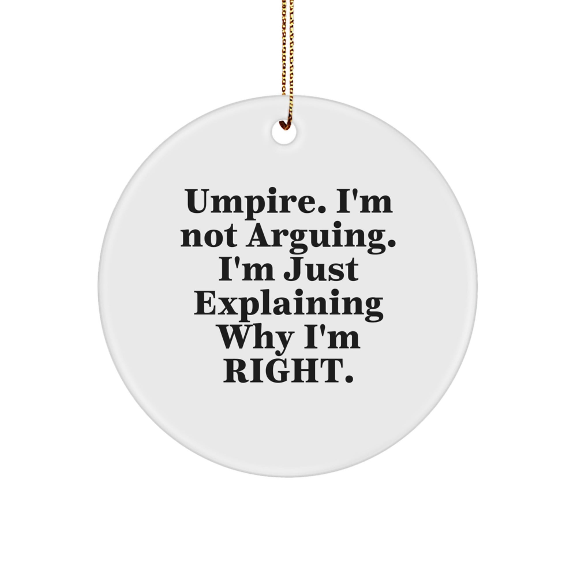 Funny Umpire Gifts for Men - Umpire Circle Ornament, Christmas Unique Gifts from Friends - Image 1