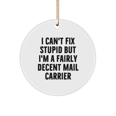 Funny Mail Carrier Circle Ornament, Gifts from Friends to Mail Carrier, Christmas Unique Gifts - Image 1