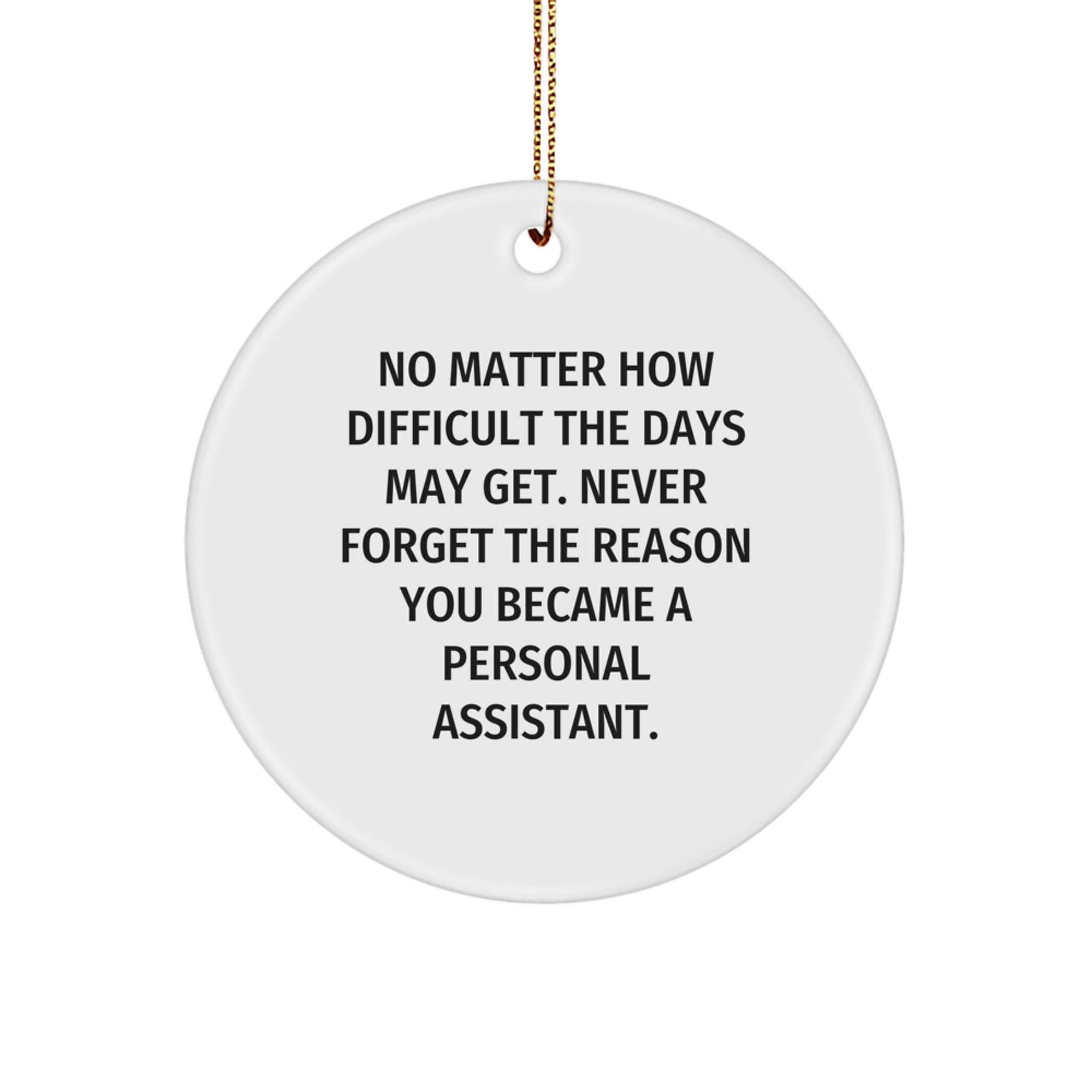 Funny Personal Assistant Gifts from Friends, Inspirational Christmas Circle Ornaments for Personal Assistant, Never Forget the Reason You Became a PA - Image 1