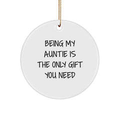 Funny Auntie Gifts from Family - Being My Auntie Circle Ornament for Christmas Unique - Image 1
