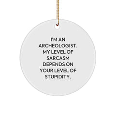 Archeologist Gifts from Friends - Funny Circle Ornament, 'I'm An Archeologist...' - Christmas Unique Gifts for Men, Women, Family, Coworkers - Image 1