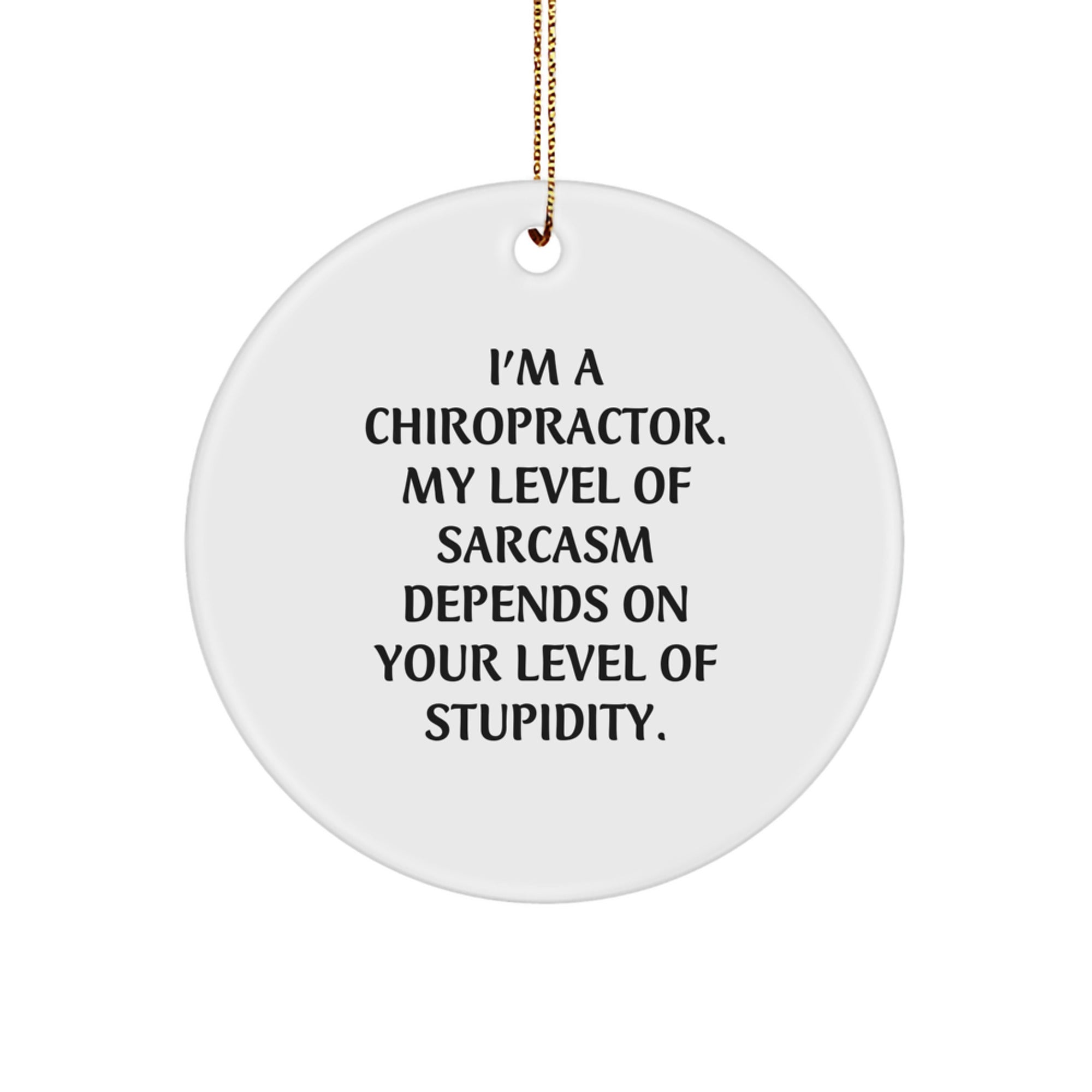 Chiropractor Gifts from Friends, Christmas Unique Circle Ornament with Sarcasm Quote, Gifts for Chiropractors - Image 1
