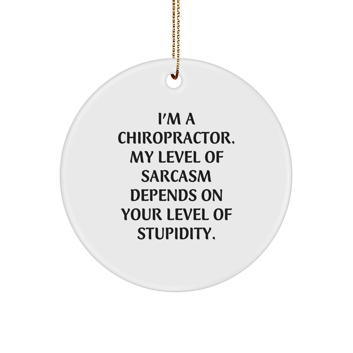 Chiropractor Gifts from Friends, Christmas Unique Circle Ornament with Sarcasm Quote, Gifts for Chiropractors - Image 1