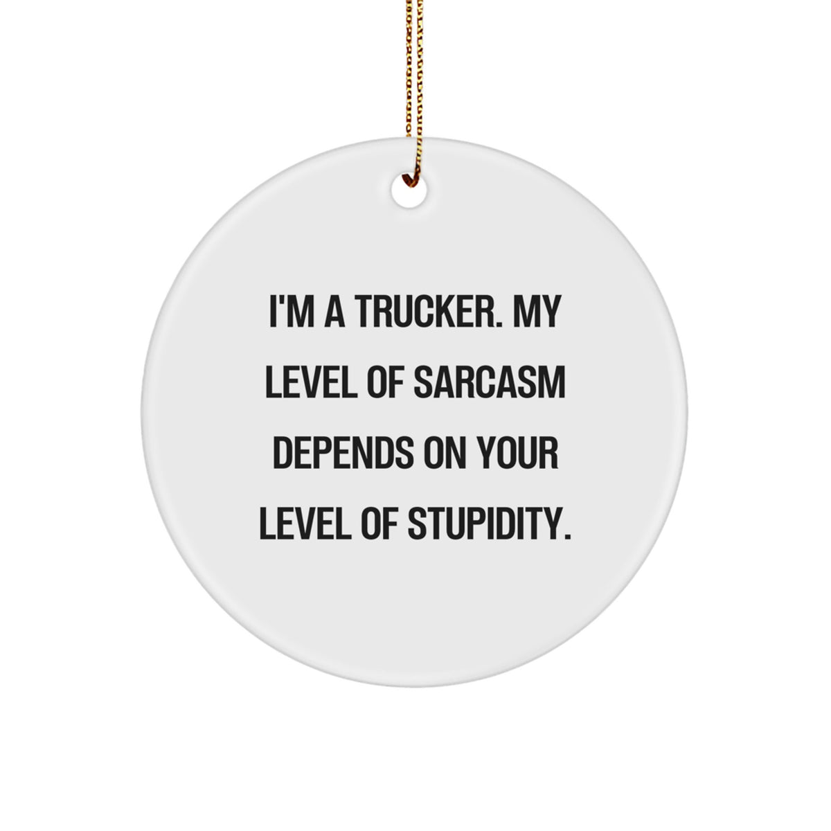 Funny Trucker Gifts from Friends - I'm A Trucker Circle Ornament for Christmas - Trucker Humor - Image 1