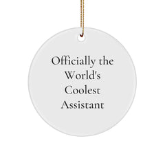 Funny Assistant Gifts for Men, Officially the World's Coolest Assistant Circle Ornament from Family - Image 1