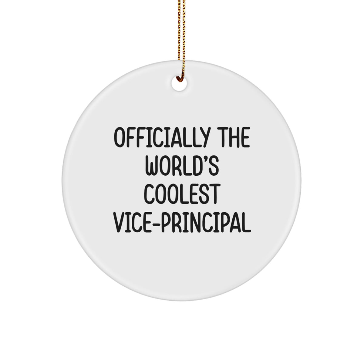 Funny Vice-principal Gifts from Men to Vice-principal - Circle Ornament with 'Officially The World's Coolest Vice-principal' Quote - Unique Christmas Unique Gifts for Vice-principal - Image 1
