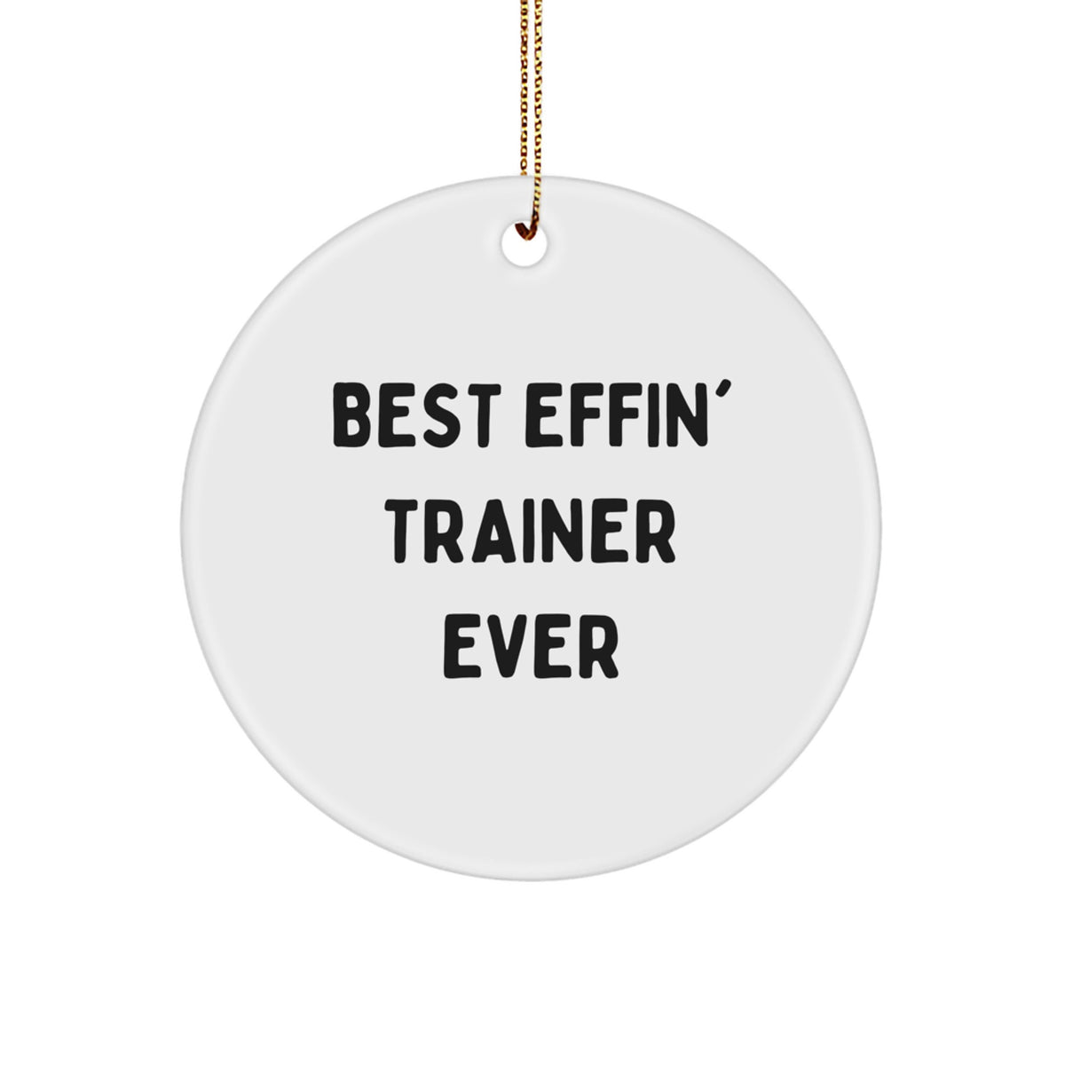 Funny Trainer Gifts from Friends - Best Effin' Trainer Ever Christmas Circle Ornament - Image 1