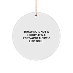 Funny Drawing Gifts for Men, Circle Ornament from Friends for Christmas - Image 1