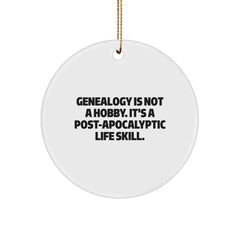 Genealogy Gifts for Women, Funny 'Genealogy Is Not A Hobby' Circle Ornament, Gifts from Family, Unique Christmas Unique Gifts - Image 1