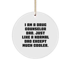 Drug Counselor Gifts from Dad - Funny Circle Ornament for Men, Women, Friends, and Coworkers - Christmas Unique Gifts for Drug Counselor Dad - Image 1
