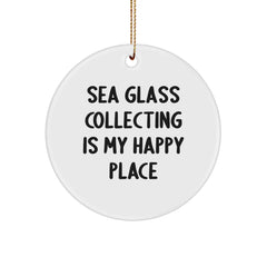 Sea Glass Collecting Gifts from Friends and Family - Unique Circle Ornament for Sea Glass Enthusiasts with Inspirational Quote, Great Christmas Unique Gifts - Image 1