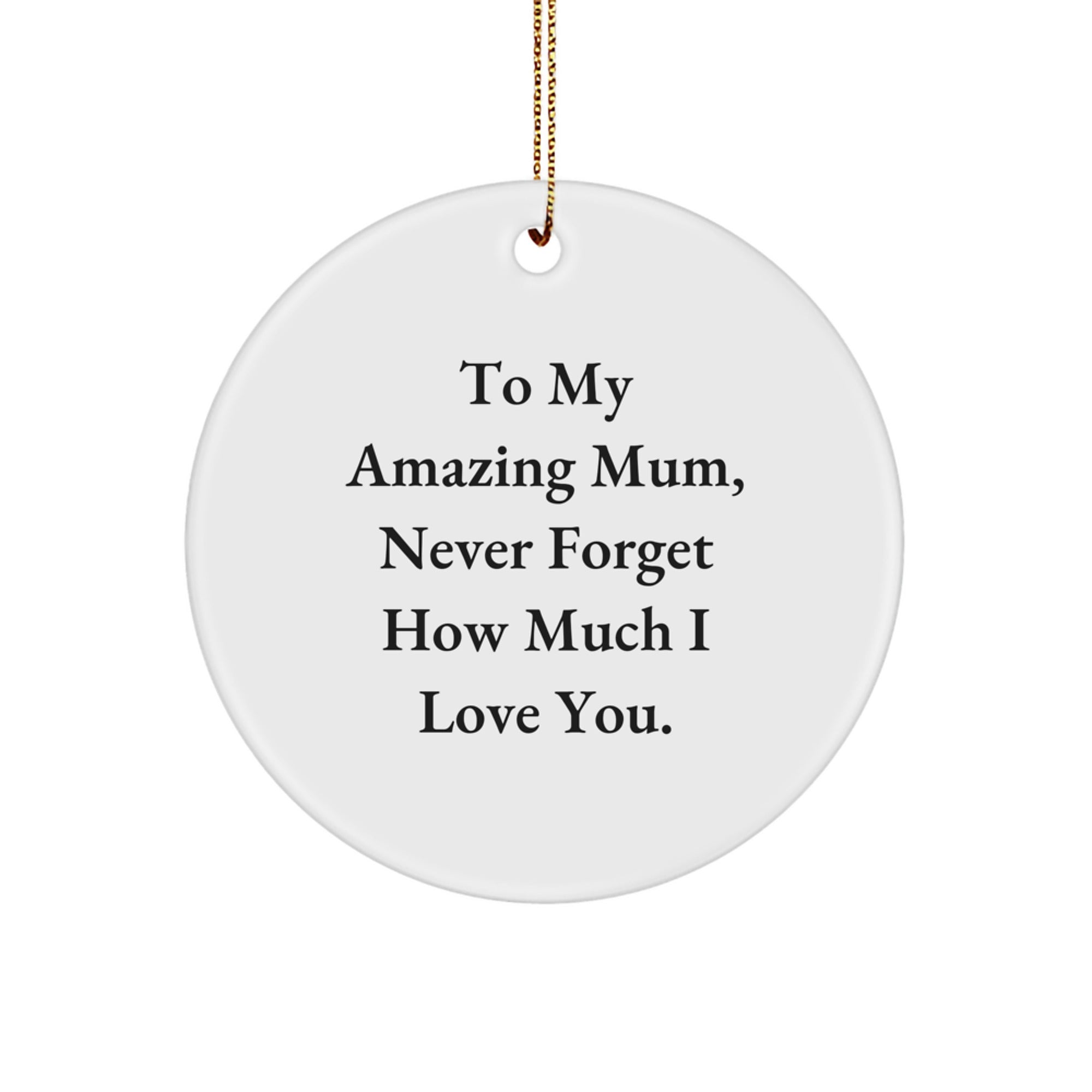 Funny Love Quotes Gifts for Mum from Family - Circle Ornament for Mum's Special Christmas - Image 1