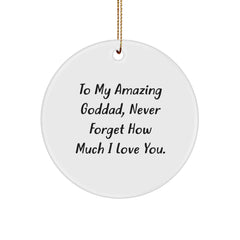 Unique Goddad Circle Ornament Gifts from Friends - 'To My Amazing Goddad' Quote, Christmas Ornament for Goddads - Image 1