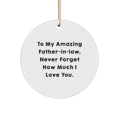 Funny Quotes for Father-in-law Gifts from Family Circle Ornament, Christmas Unique Ideas for Men - Image 1