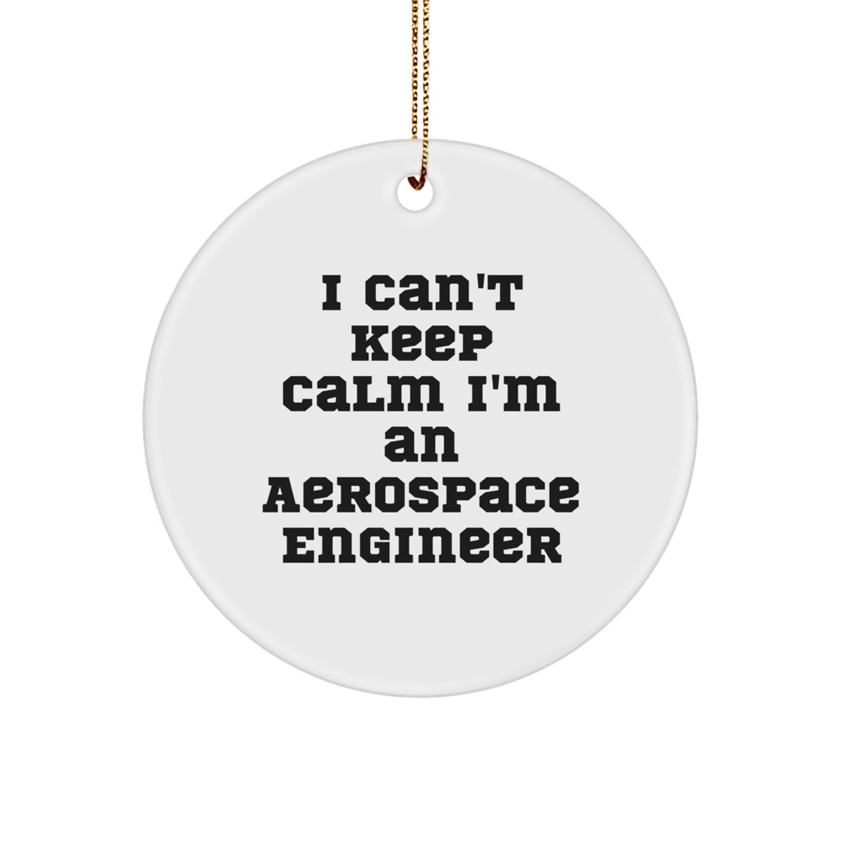 Aerospace Engineer Gifts I Can't Keep Calm Circle Ornament, Funny Quote for Christmas, Gifts from Friends for Men, Women, Coworkers, Family - Image 1