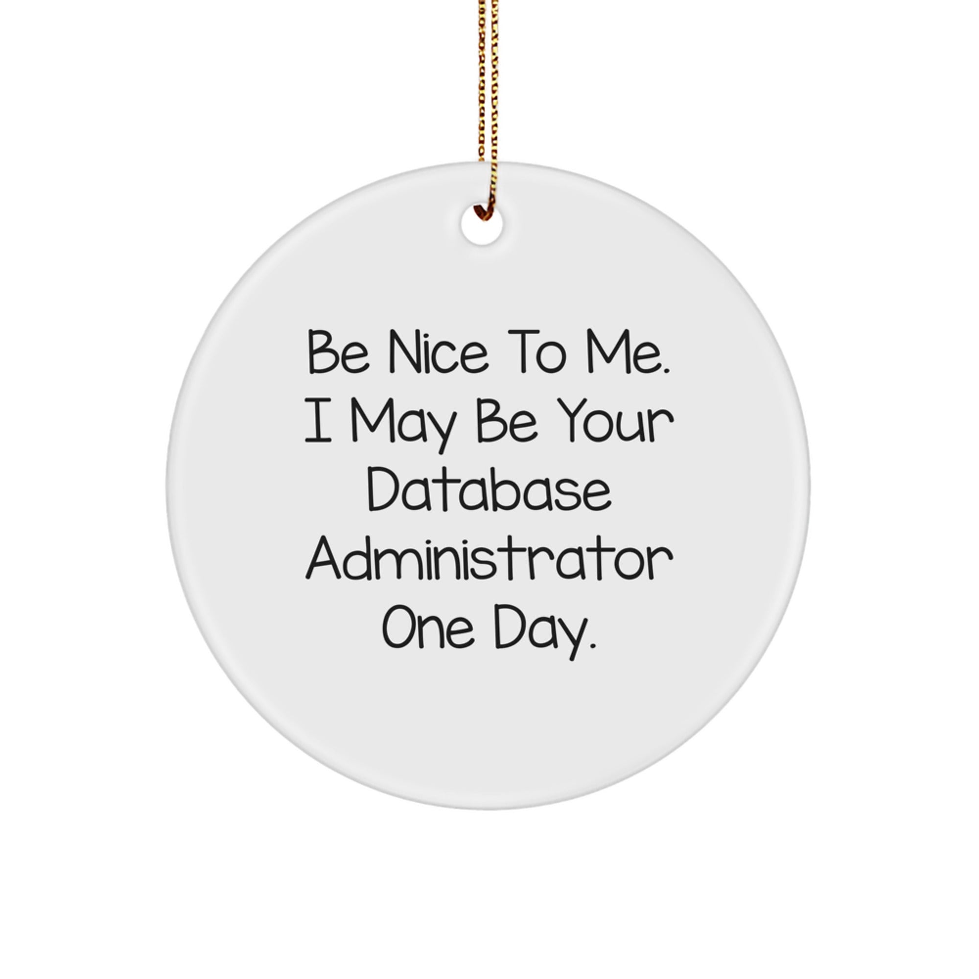 Database Administrator Gifts, Funny Quote Circle Ornament, Gifts from Friends or Family for Christmas - Image 1