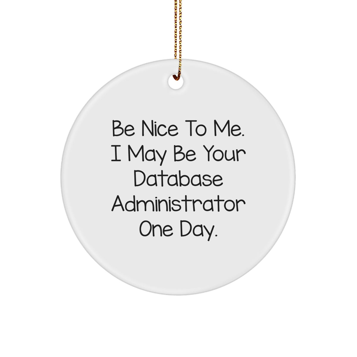Database Administrator Gifts, Funny Quote Circle Ornament, Gifts from Friends or Family for Christmas - Image 1