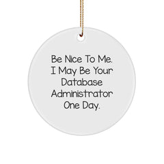 Database Administrator Gifts, Funny Quote Circle Ornament, Gifts from Friends or Family for Christmas - Image 1