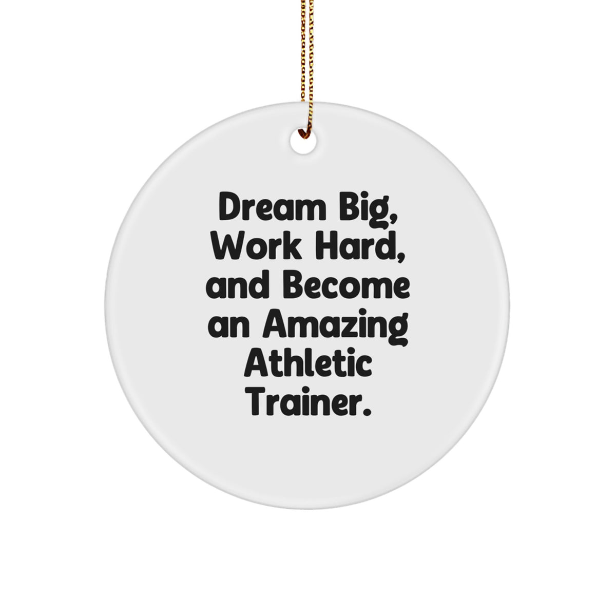 Inspirational Gifts for Men - Funny Athletic Trainer Quotes, Christmas Unique Gifts from Friends, Circle Ornament, Dream Big Hard Become Amazing Trainer - Image 1