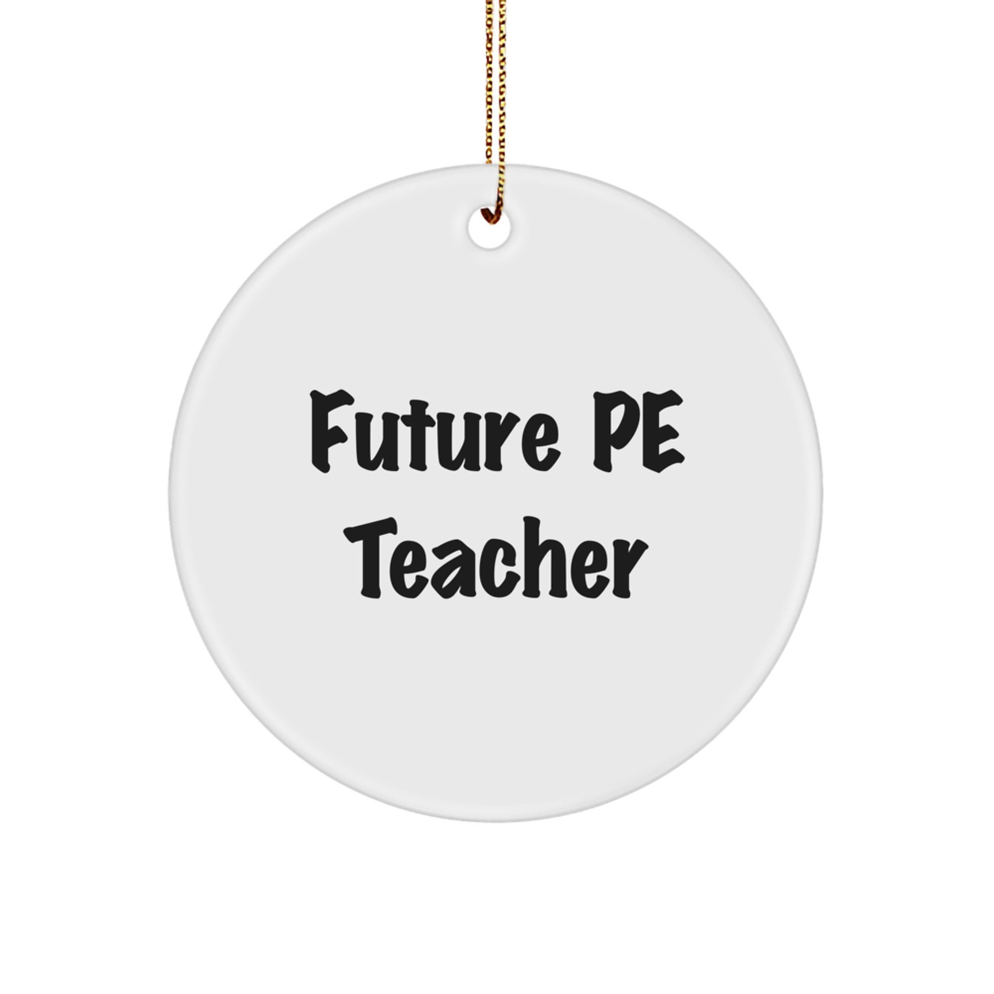 Funny Future PE Teacher Christmas Circle Ornament Gifts from Men for PE Teacher - Image 1