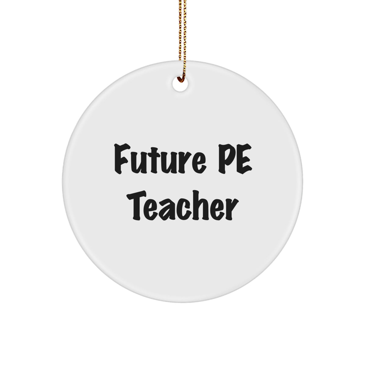 Funny Future PE Teacher Christmas Circle Ornament Gifts from Men for PE Teacher - Image 1