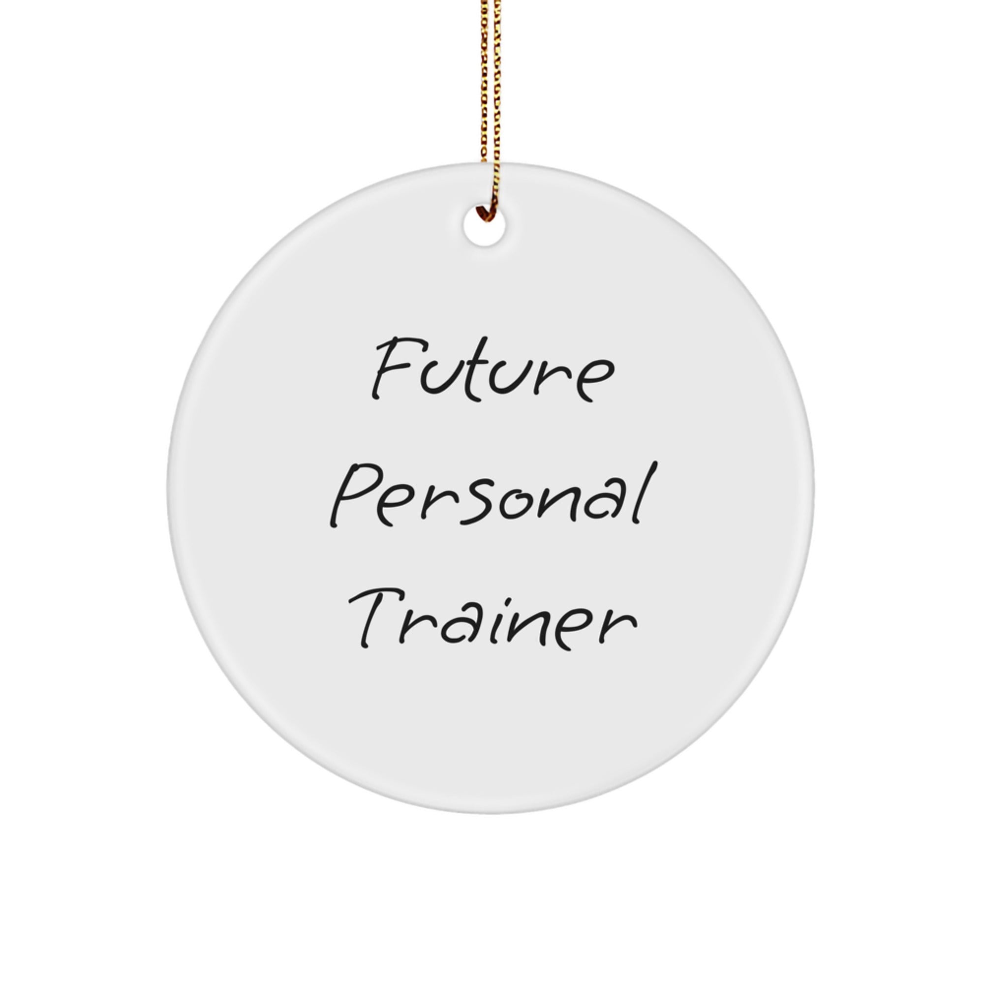 Funny Quote Gifts from Family to Future Personal Trainer Christmas Unique Ornaments Circle Shaped Personal Trainer Motivation - Image 1