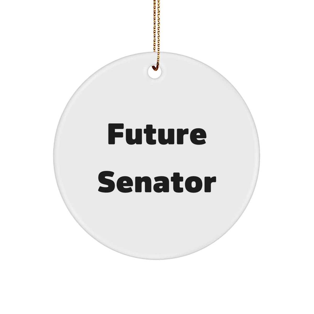 Funny Senator Quote Circle Ornament, Gifts from Friends for Future Senator, Men, Women, Family, Christmas Unique Gifts - Image 1