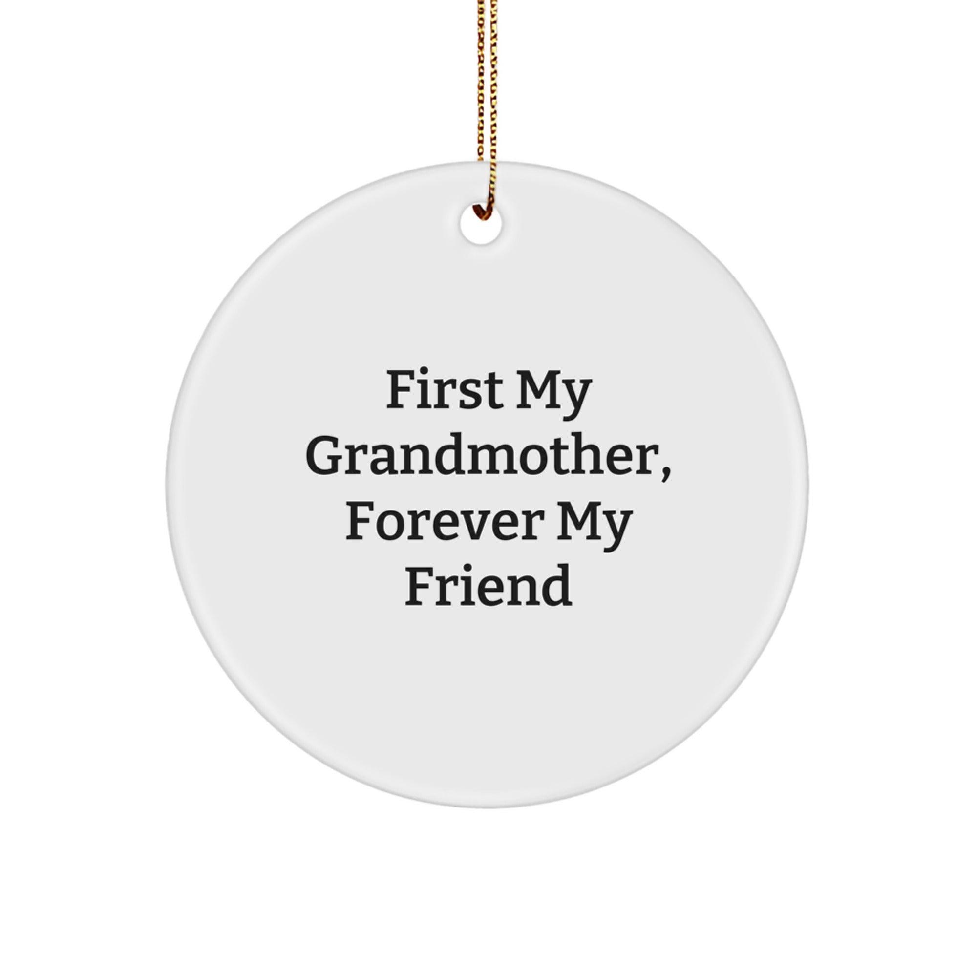 Grandma Gifts from Men to Women, Funny Circle Ornament for Grandmother, Christmas Unique Gifts - Image 1