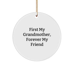 Grandma Gifts from Men to Women, Funny Circle Ornament for Grandmother, Christmas Unique Gifts - Image 1