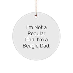 Funny Beagle Dad Gifts for Men, Women, Friends, and Family - Beagle Dog Circle Ornament for Christmas Decorating - Image 1