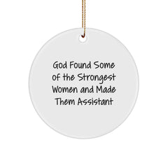 Funny Quote Assistant Gifts for Women Christmas Circle Ornament, Gifts from Friends and Family, Assistant Appreciation - Image 1