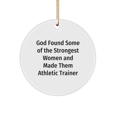 Funny Athletic Trainer Gifts, Inspirational Quote Circle Ornament, Gifts for Women from Friends at Christmas - Image 1
