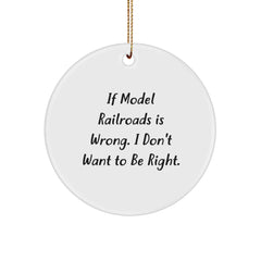 Model Railroads Gifts, Funny Circle Ornament for Friends, Gifts from Men, Gifts for Model Railroads Enthusiasts, Unique Christmas Unique Gifts - Image 1