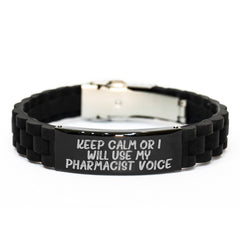 Funny Pharmacist Gifts for Men Women Friends Christmas Unique Presents from Friends to Pharmacist Partner Glide lock Clasp Bracelet - Image 1