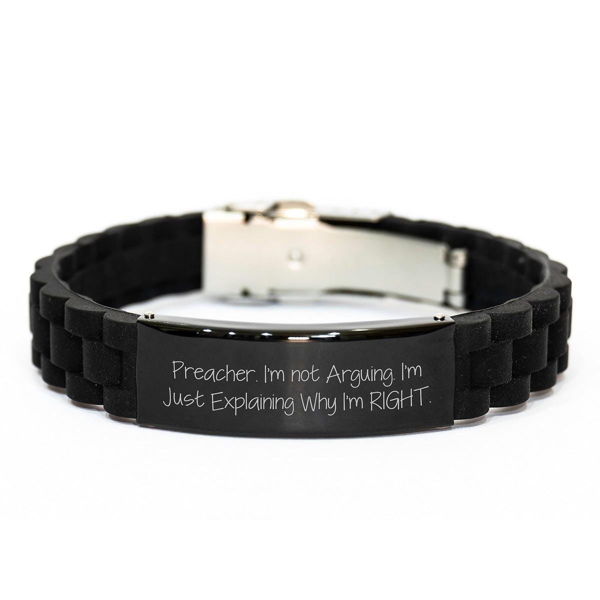 Funny Preacher Gifts from Friends, Gifts for Men with Inspirational Quote, Glide lock Clasp Bracelet for Preacher - Image 1