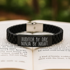 Auditor Gifts Funny Quote - Glide lock Clasp Bracelet for Graduation - Gifts from Men to Auditor, Unique Graduation Gifts for Him - Image 2